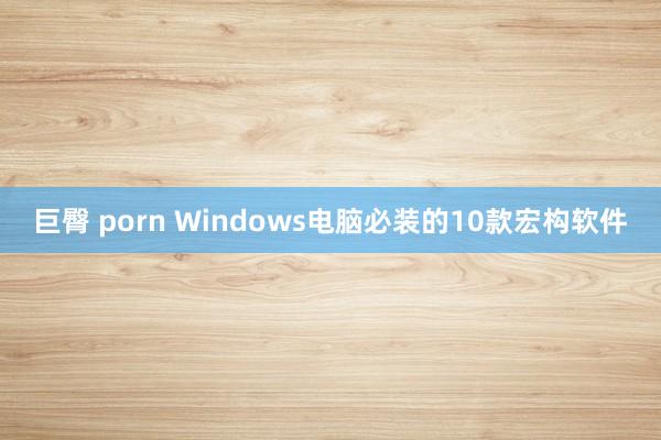 巨臀 porn Windows电脑必装的10款宏构软件