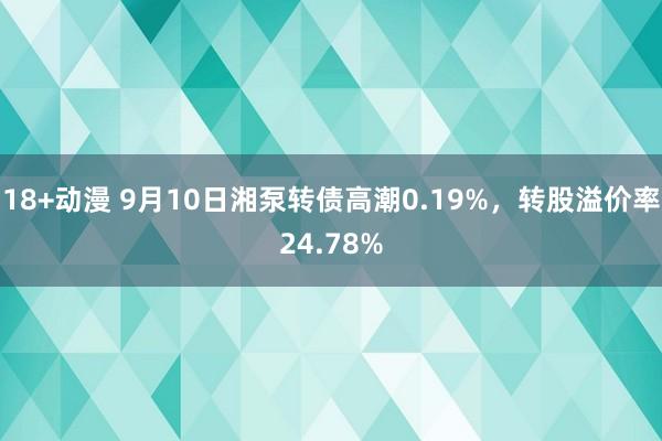 18+动漫 9月10日湘泵转债高潮0.19%，转股溢价率24.78%