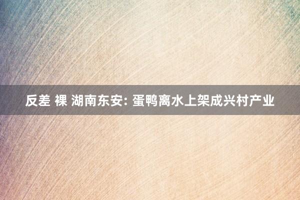 反差 裸 湖南东安: 蛋鸭离水上架成兴村产业