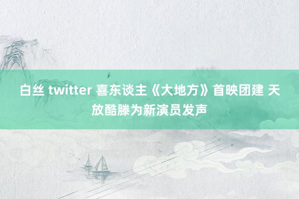 白丝 twitter 喜东谈主《大地方》首映团建 天放酷滕为新演员发声