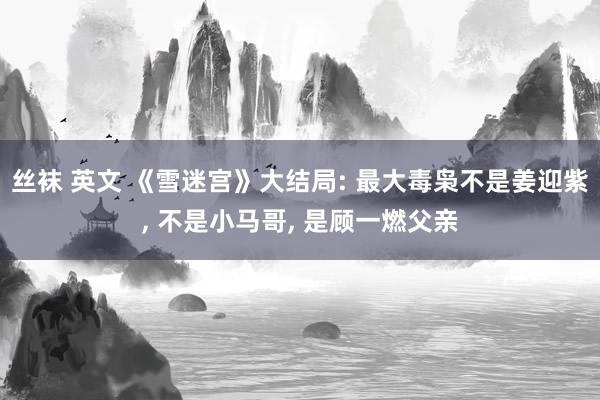 丝袜 英文 《雪迷宫》大结局: 最大毒枭不是姜迎紫， 不是小马哥， 是顾一燃父亲