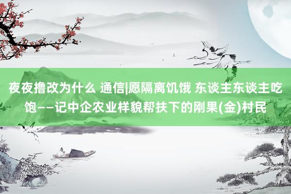 夜夜撸改为什么 通信|愿隔离饥饿 东谈主东谈主吃饱——记中企农业样貌帮扶下的刚果(金)村民