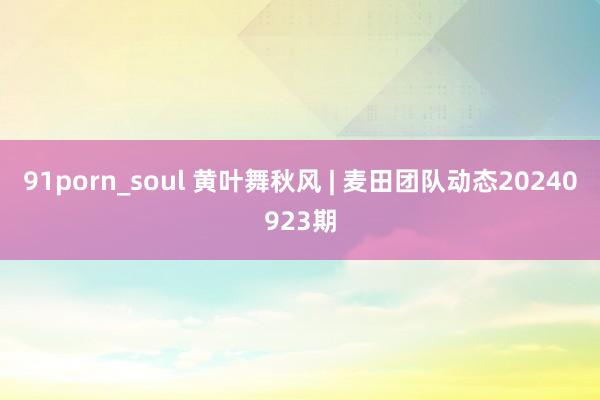 91porn_soul 黄叶舞秋风 | 麦田团队动态20240923期