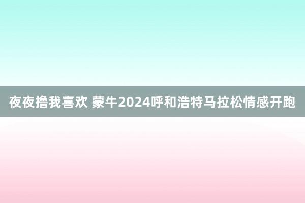 夜夜撸我喜欢 蒙牛2024呼和浩特马拉松情感开跑