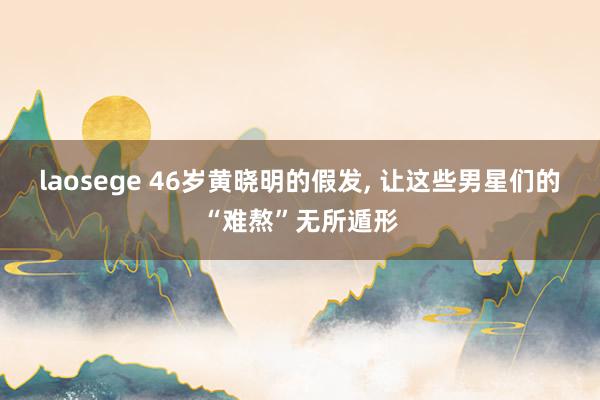 laosege 46岁黄晓明的假发， 让这些男星们的“难熬”无所遁形