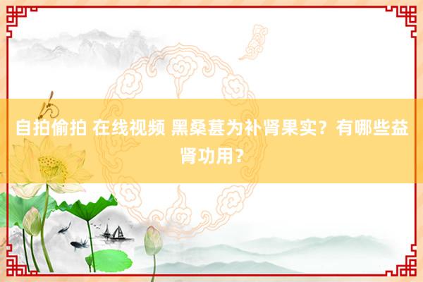 自拍偷拍 在线视频 黑桑葚为补肾果实？有哪些益肾功用？