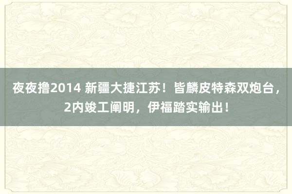 夜夜撸2014 新疆大捷江苏！皆麟皮特森双炮台，2内竣工阐明，伊福踏实输出！