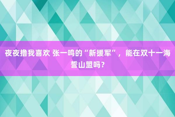 夜夜撸我喜欢 张一鸣的“新援军”，能在双十一海誓山盟吗？