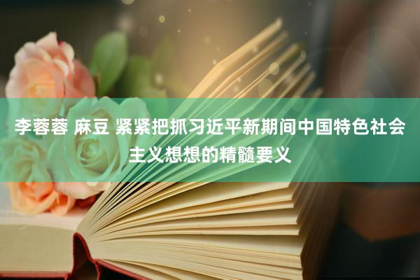 李蓉蓉 麻豆 紧紧把抓习近平新期间中国特色社会主义想想的精髓要义