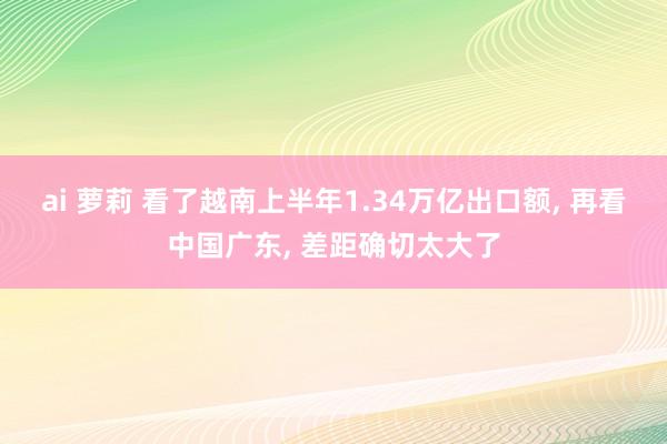 ai 萝莉 看了越南上半年1.34万亿出口额， 再看中国广东， 差距确切太大了