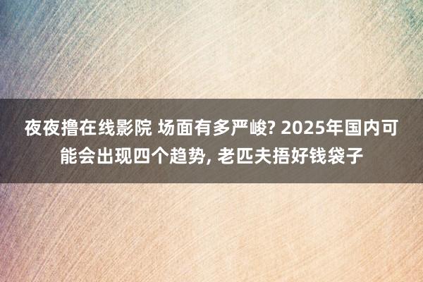 夜夜撸在线影院 场面有多严峻? 2025年国内可能会出现四个趋势， 老匹夫捂好钱袋子