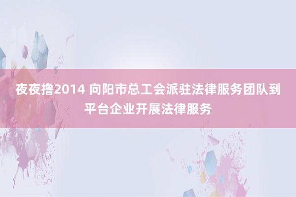 夜夜撸2014 向阳市总工会派驻法律服务团队到平台企业开展法律服务