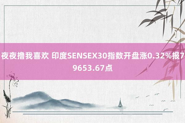 夜夜撸我喜欢 印度SENSEX30指数开盘涨0.32%报79653.67点