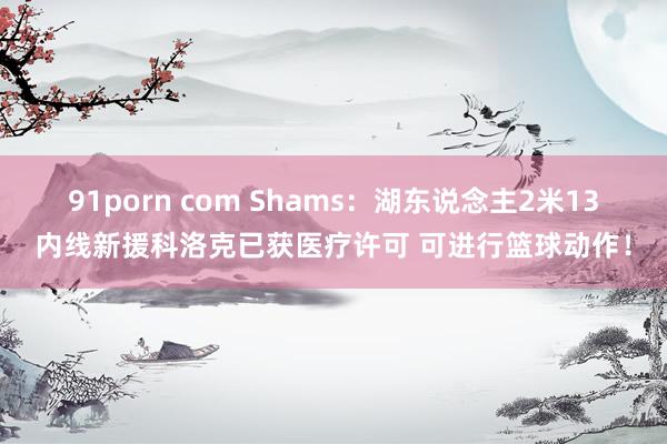 91porn com Shams：湖东说念主2米13内线新援科洛克已获医疗许可 可进行篮球动作！