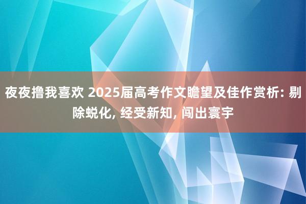 夜夜撸我喜欢 2025届高考作文瞻望及佳作赏析: 剔除蜕化， 经受新知， 闯出寰宇