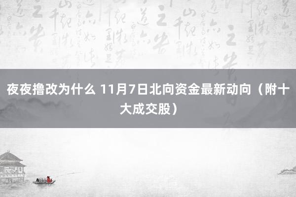 夜夜撸改为什么 11月7日北向资金最新动向（附十大成交股）