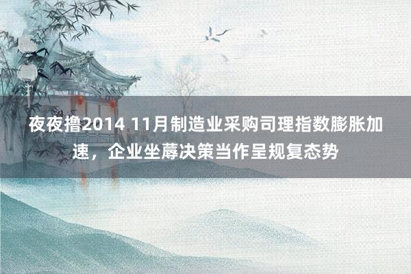 夜夜撸2014 11月制造业采购司理指数膨胀加速，企业坐蓐决策当作呈规复态势