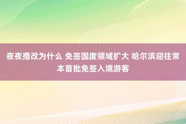 夜夜撸改为什么 免签国度领域扩大 哈尔滨迎往常本首批免签入境游客