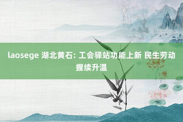 laosege 湖北黄石: 工会驿站功能上新 民生劳动握续升温