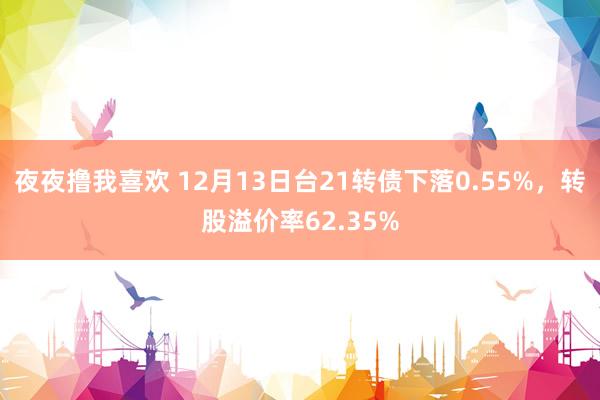 夜夜撸我喜欢 12月13日台21转债下落0.55%，转股溢价率62.35%