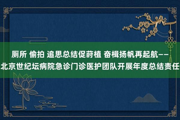 厕所 偷拍 追思总结促莳植 奋楫扬帆再起航——北京世纪坛病院急诊门诊医护团队开展年度总结责任