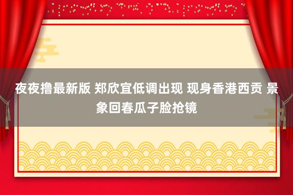 夜夜撸最新版 郑欣宜低调出现 现身香港西贡 景象回春瓜子脸抢镜