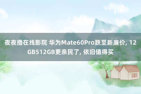 夜夜撸在线影院 华为Mate60Pro跌至新廉价， 12GB512GB更亲民了， 依旧值得买