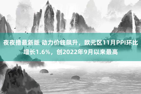 夜夜撸最新版 动力价钱飙升，欧元区11月PPI环比增长1.6%，创2022年9月以来最高